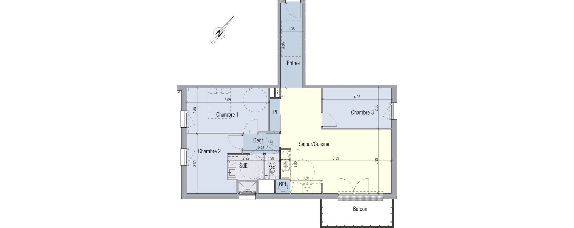 Appartement T4 de 86,85 m2 &agrave; Venette Centre