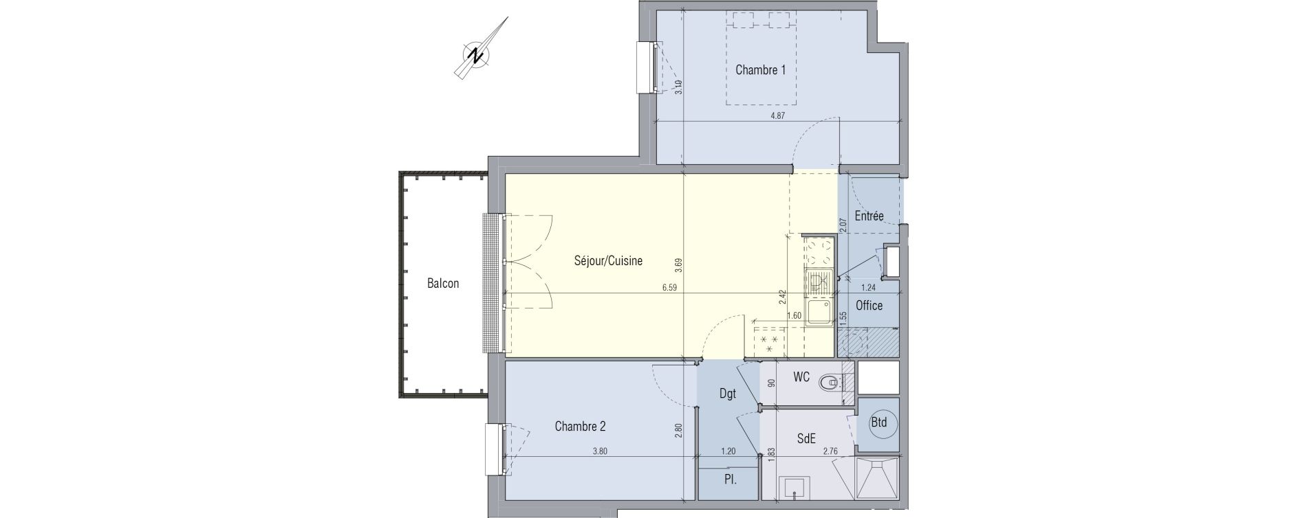Appartement T3 de 63,88 m2 &agrave; Venette Centre