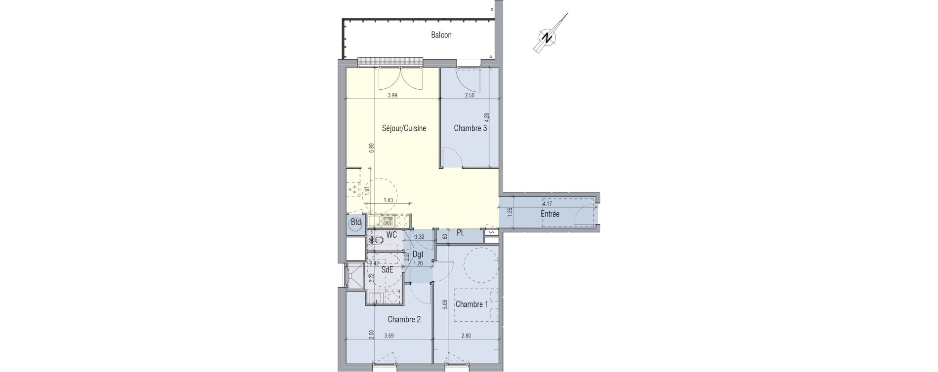 Appartement T4 de 85,34 m2 &agrave; Venette Centre