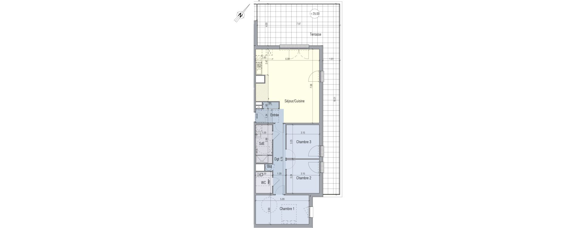 Appartement T4 de 93,97 m2 &agrave; Venette Centre
