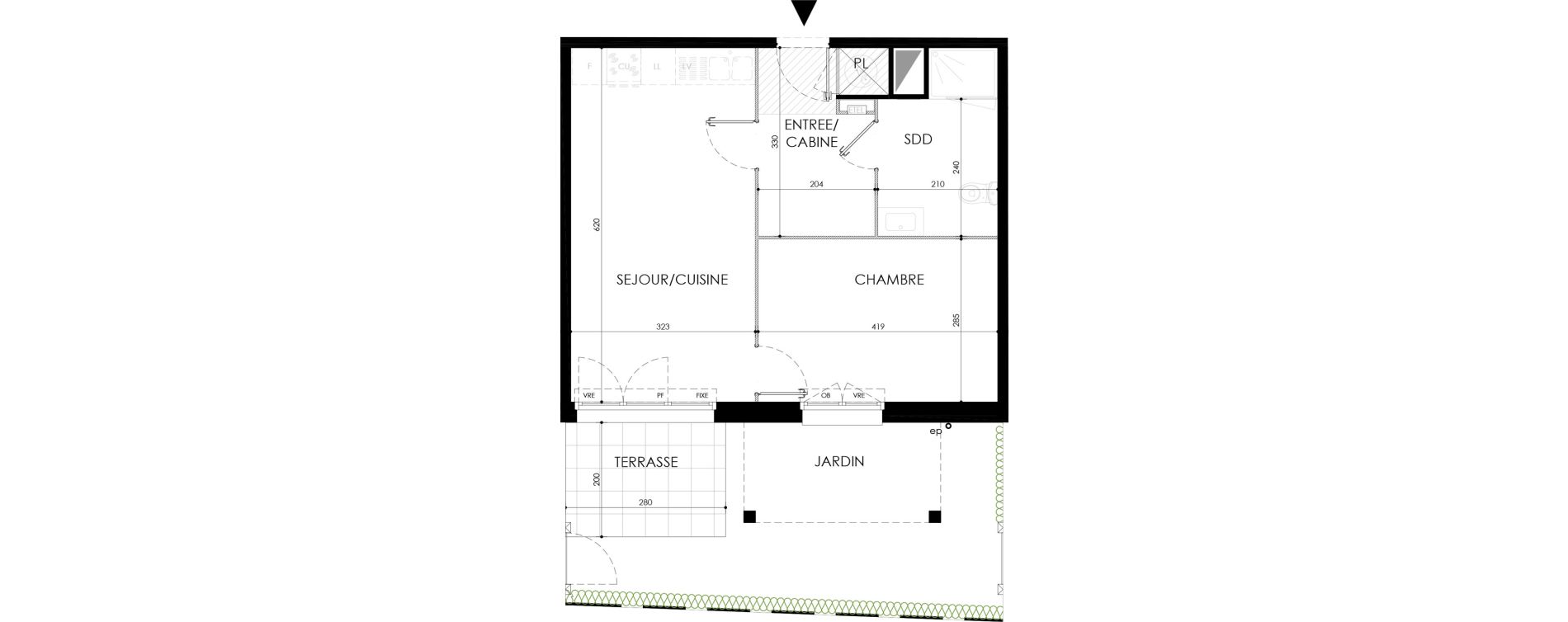 Appartement T2 de 44,75 m2 &agrave; Ambleteuse Centre