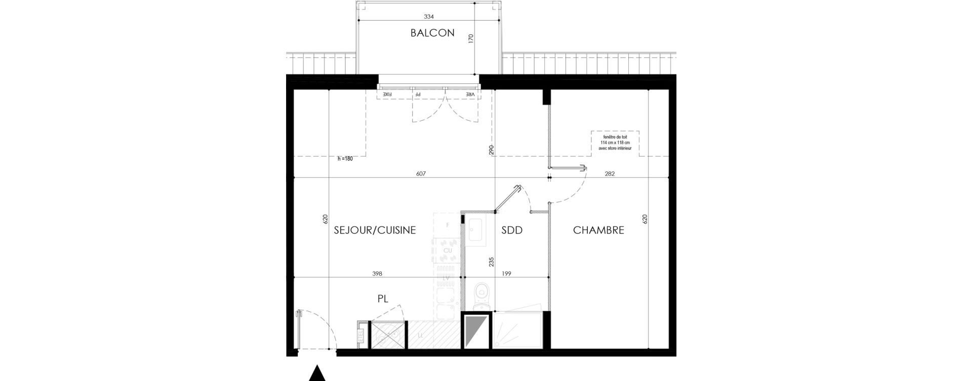 Appartement T2 de 44,95 m2 &agrave; Ambleteuse Centre