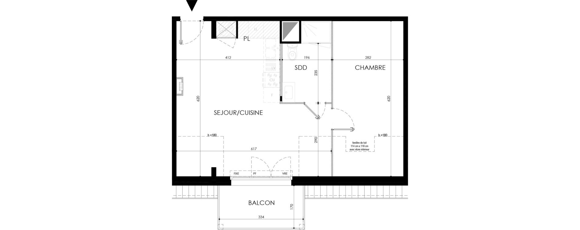 Appartement T2 de 45,40 m2 &agrave; Ambleteuse Centre