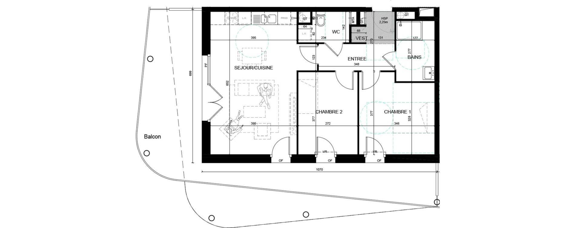 Appartement T3 de 63,82 m2 &agrave; Arques Centre