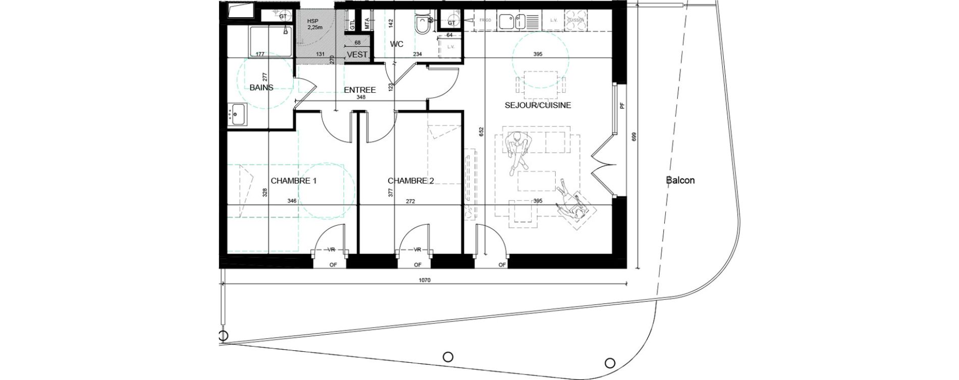 Appartement T3 de 63,82 m2 &agrave; Arques Centre