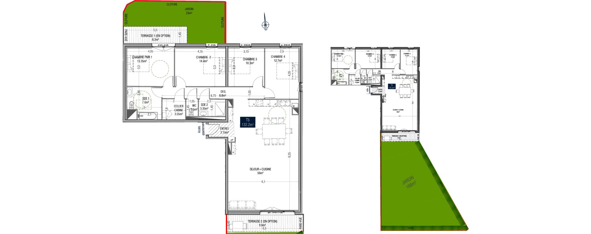 Appartement T5 de 132,20 m2 &agrave; Arques Centre