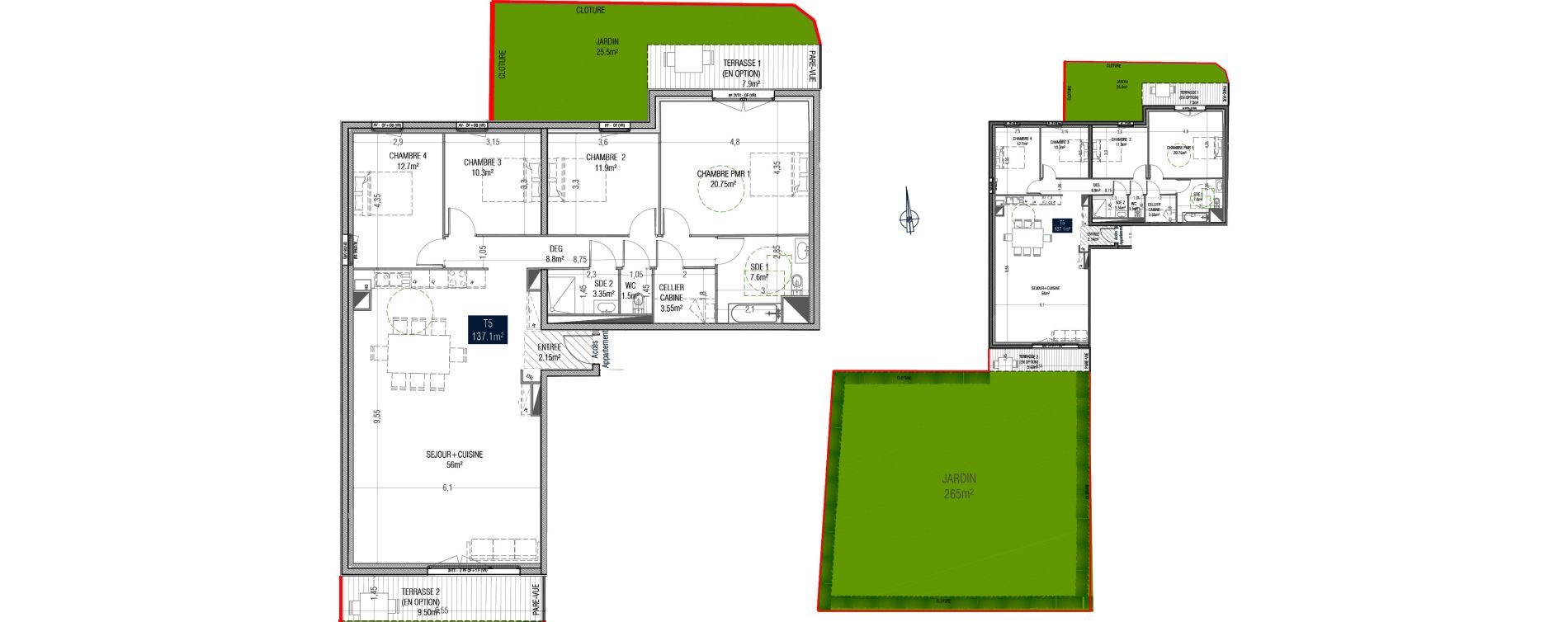 Appartement T5 de 137,10 m2 &agrave; Arques Centre