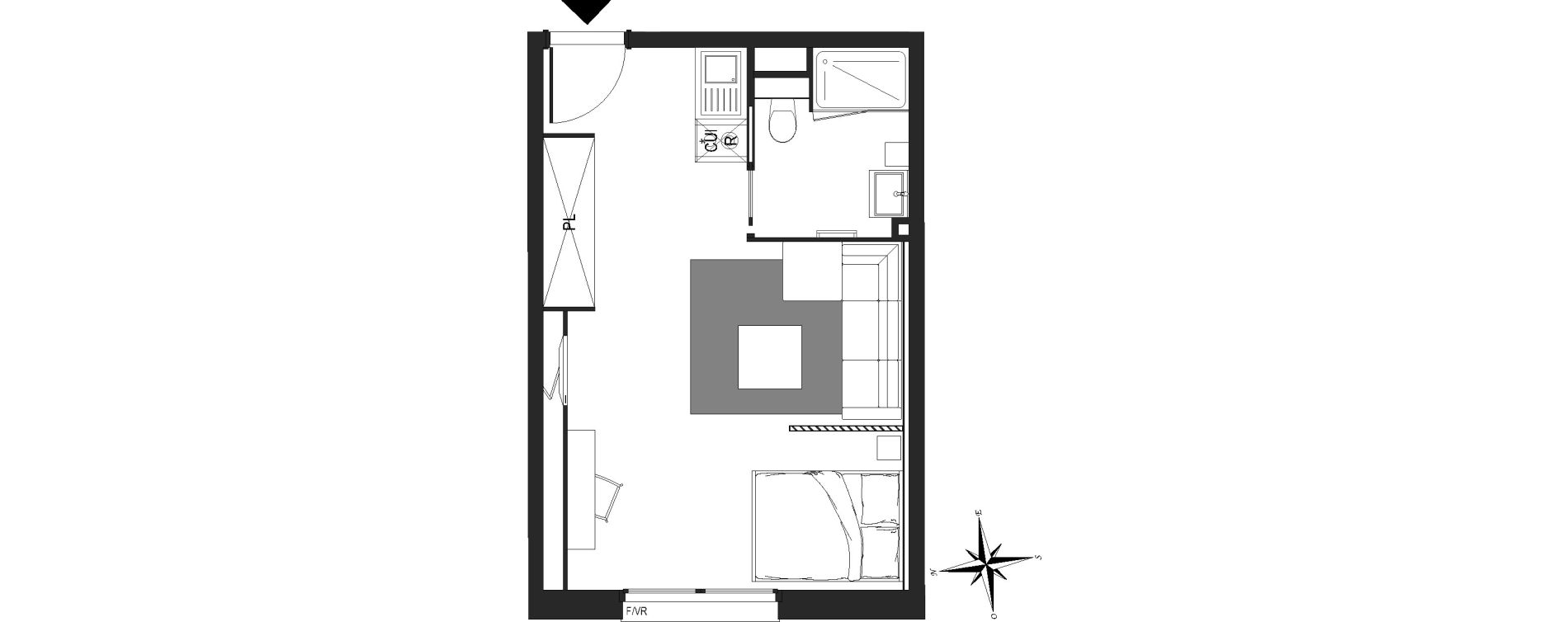 Appartement T1 de 30,34 m2 &agrave; Arras Centre