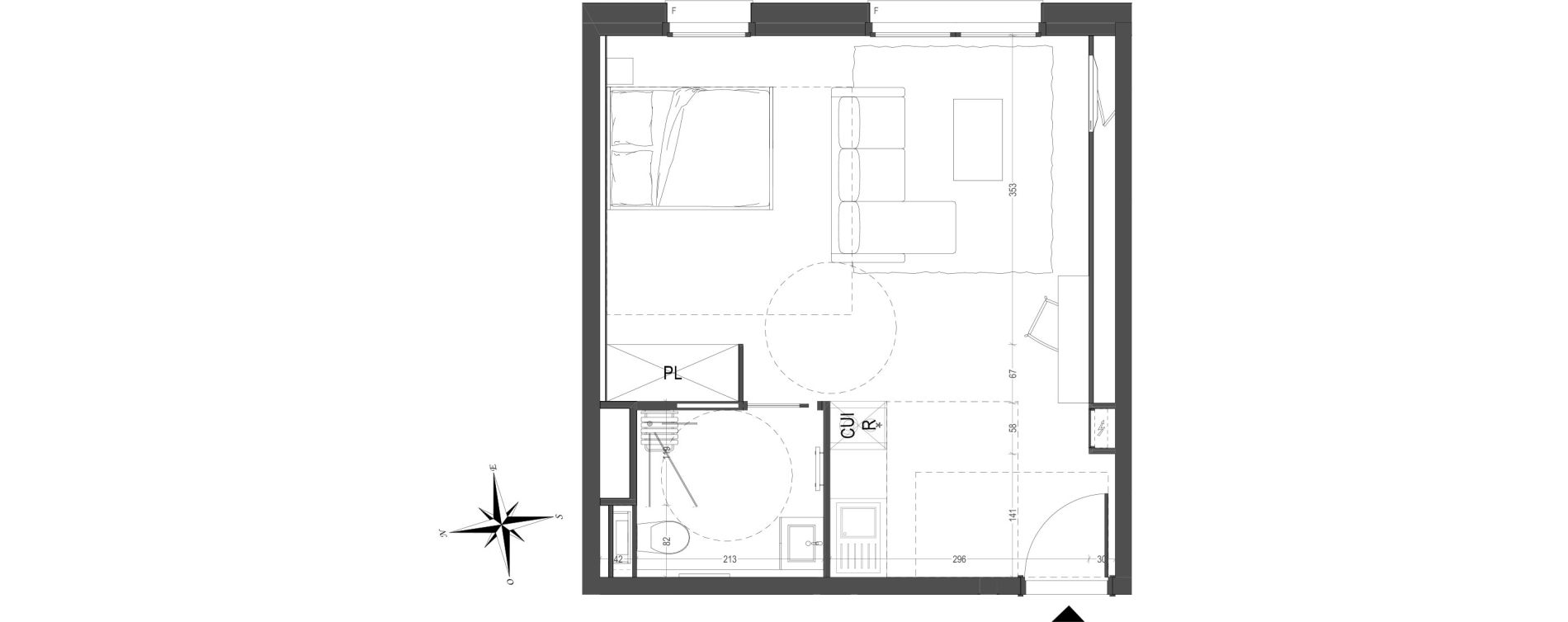 Appartement T1 de 34,88 m2 &agrave; Arras Centre