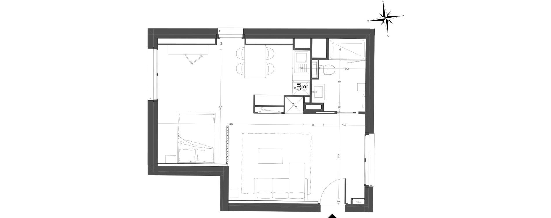 Appartement T1 de 42,01 m2 &agrave; Arras Centre