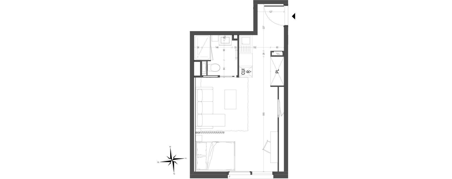 Appartement T1 de 29,25 m2 &agrave; Arras Centre