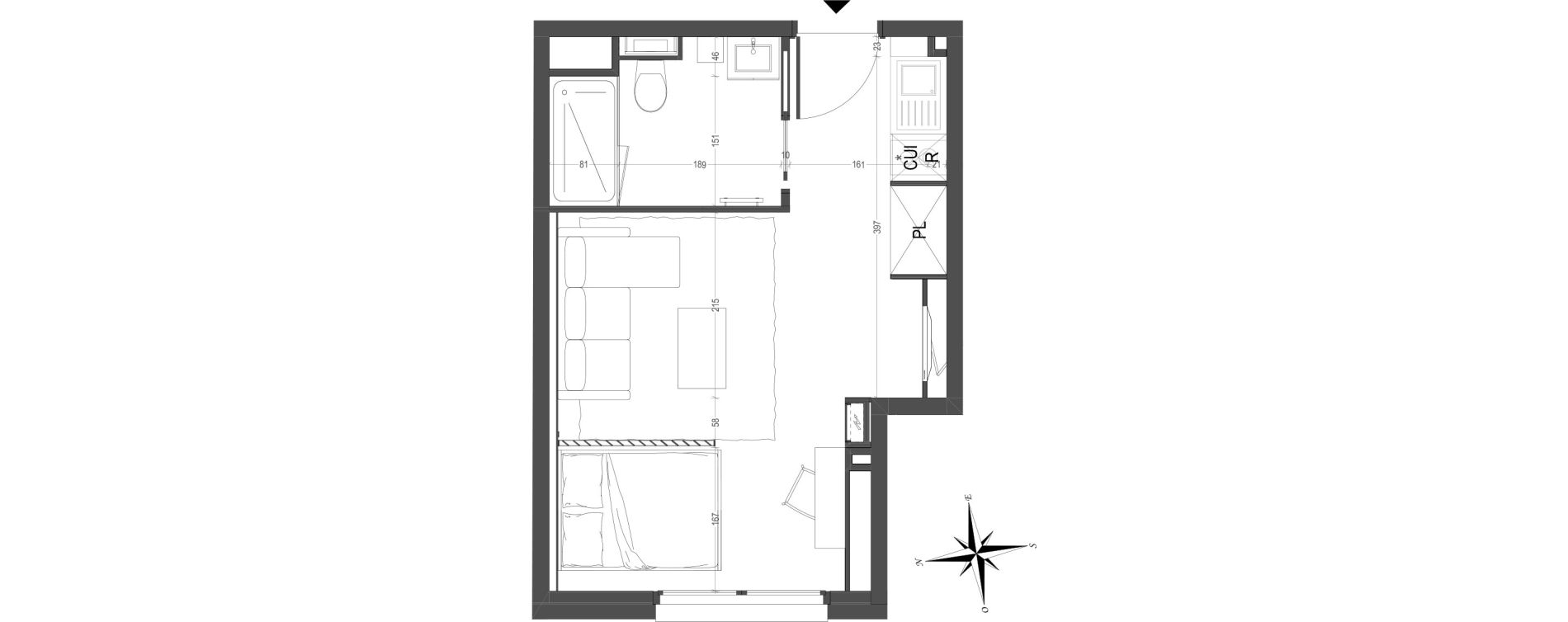 Appartement T1 de 26,18 m2 &agrave; Arras Centre