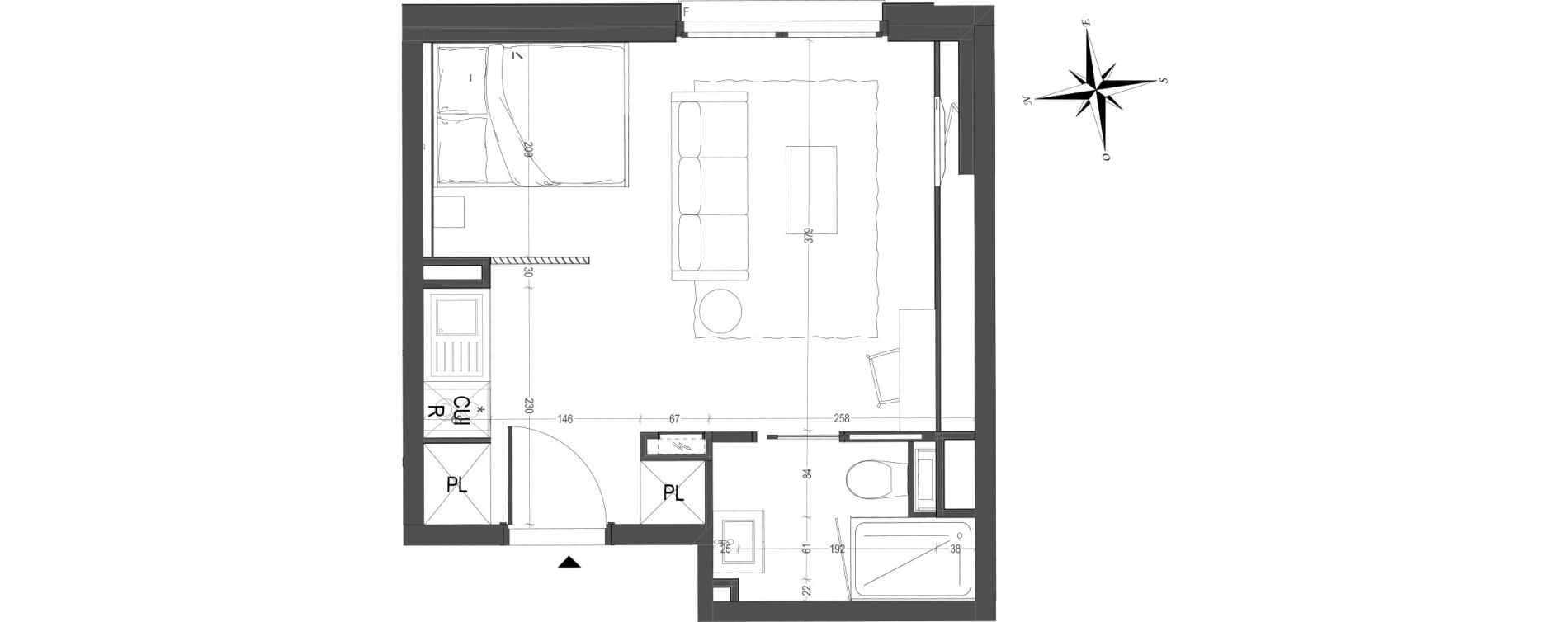 Appartement T1 de 25,54 m2 &agrave; Arras Centre
