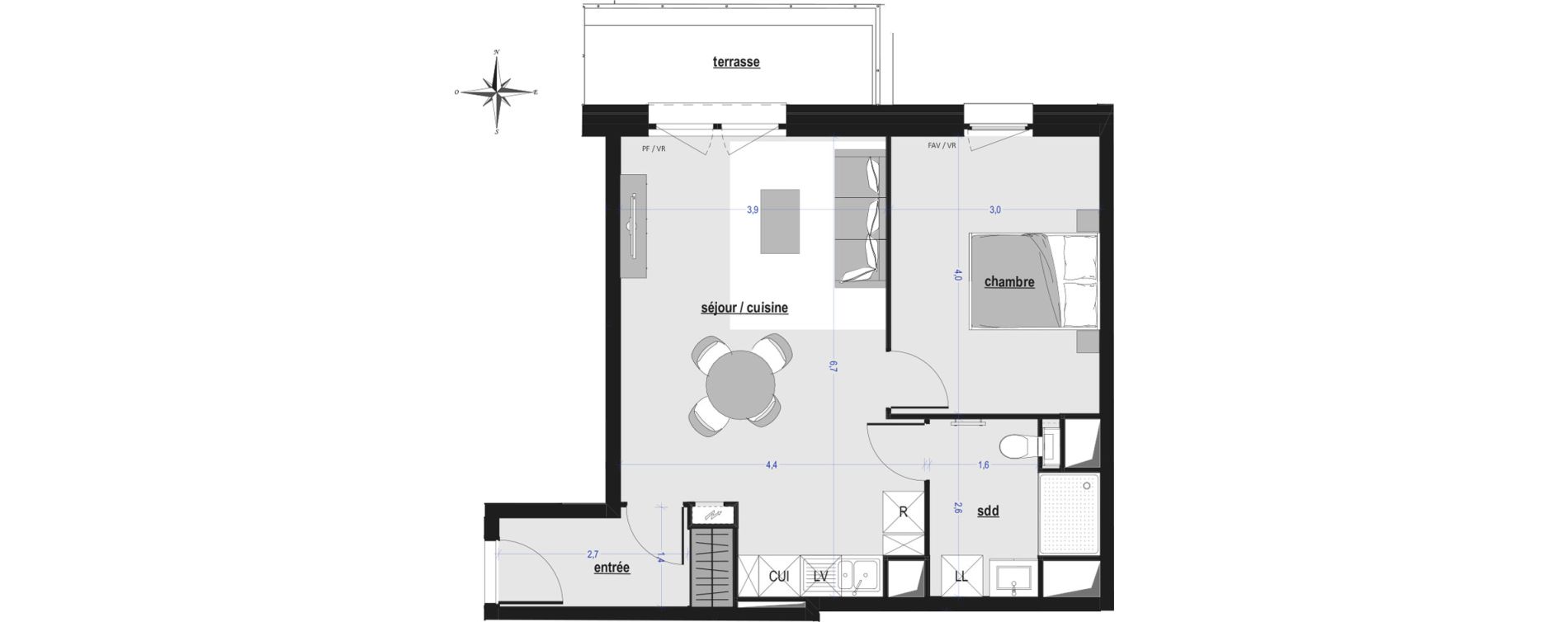 Appartement T2 de 46,21 m2 &agrave; Arras Saint-michel