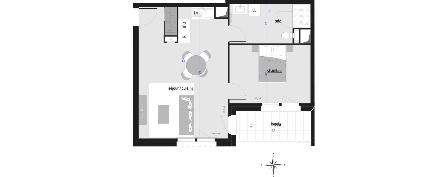 Appartement T2 de 48,00 m2 &agrave; Arras Saint-michel