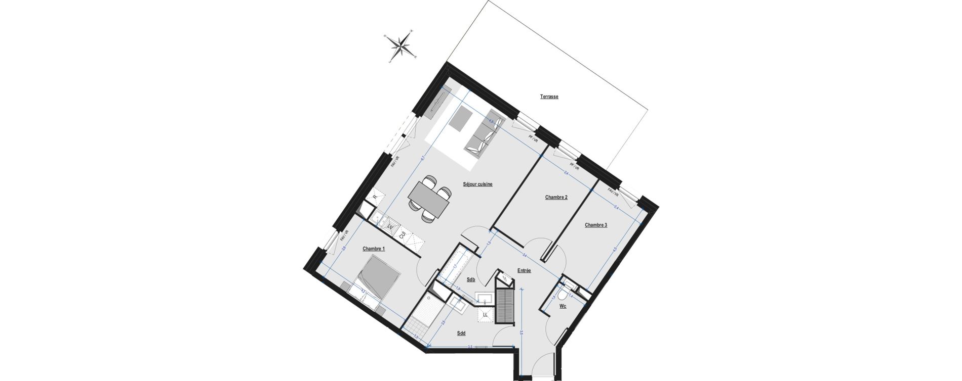 Appartement T4 de 85,73 m2 &agrave; Arras Saint-michel