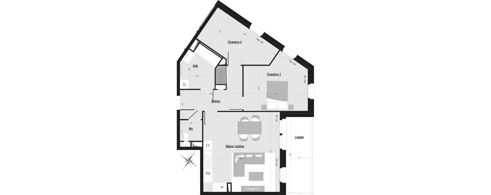 Appartement T3 de 64,71 m2 &agrave; Arras Saint-michel