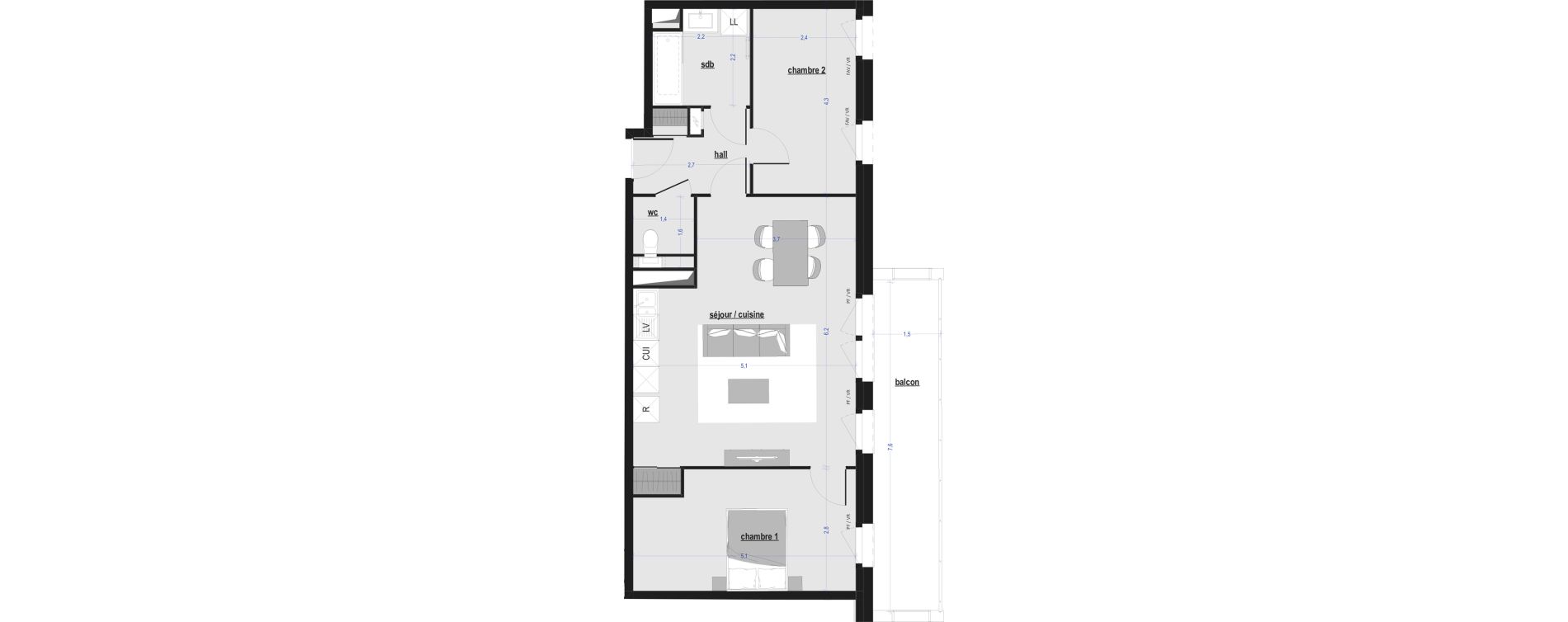 Appartement T3 de 64,21 m2 &agrave; Arras Saint-michel