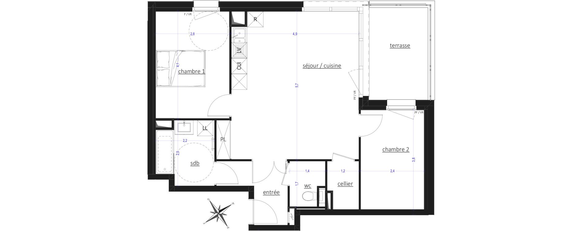 Appartement T3 de 62,64 m2 &agrave; Arras Saint-michel