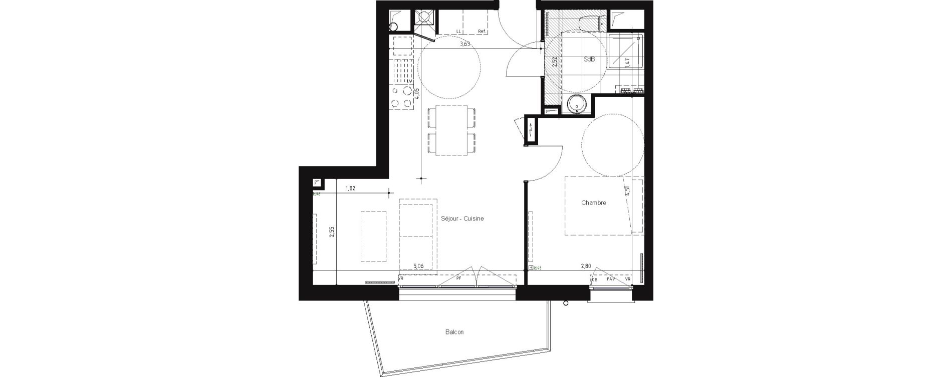 Appartement T2 de 43,00 m2 &agrave; Arras Centre