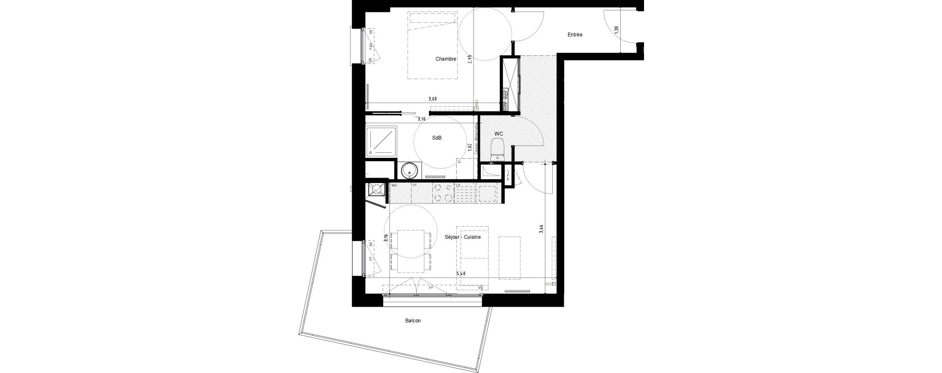 Appartement T2 de 44,05 m2 &agrave; Arras Centre