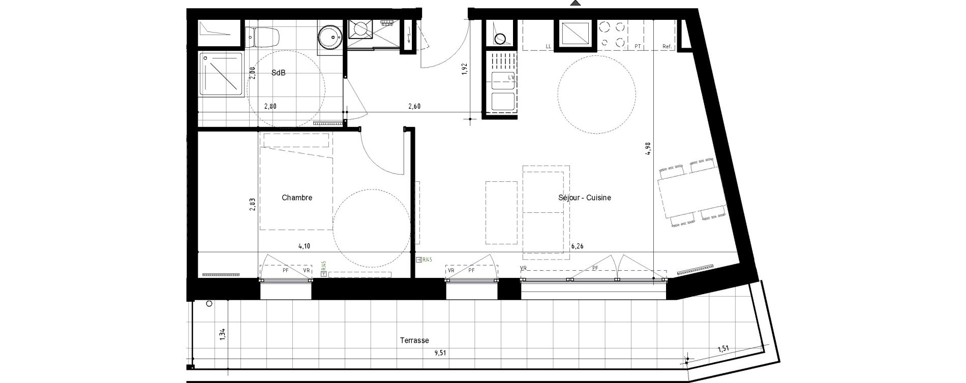 Appartement T2 de 46,65 m2 &agrave; Arras Centre