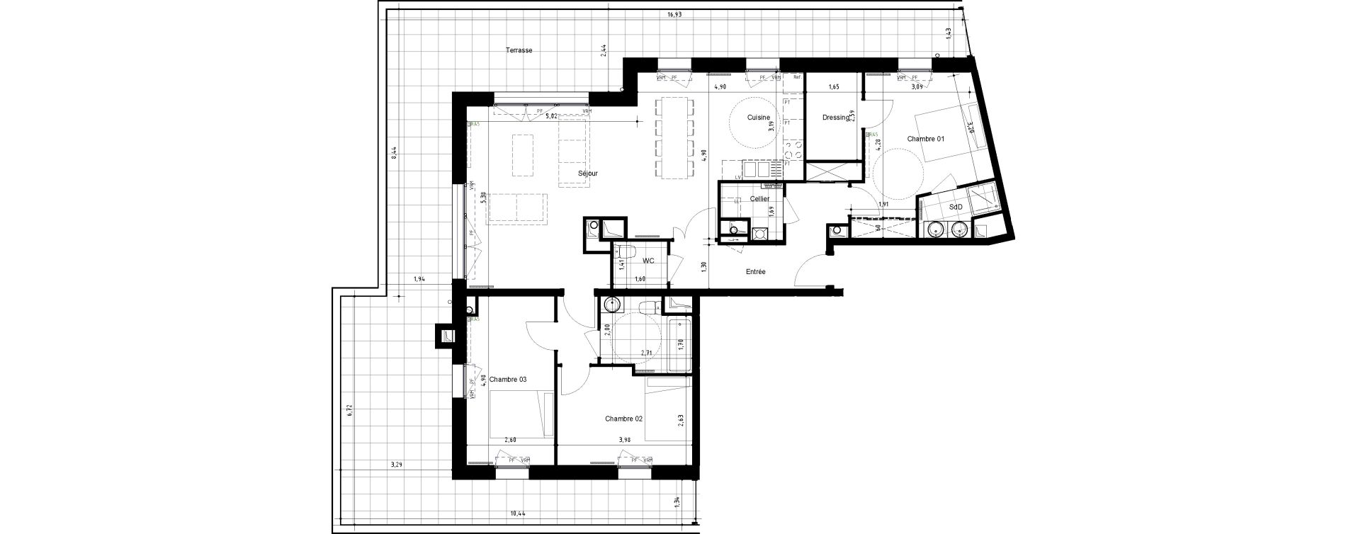 Appartement T4 de 112,40 m2 &agrave; Arras Centre