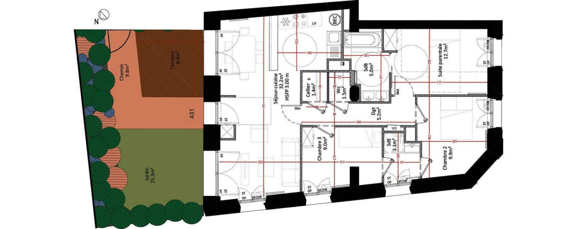 Appartement T4 de 80,10 m2 &agrave; Arras Meaulens saint-gery