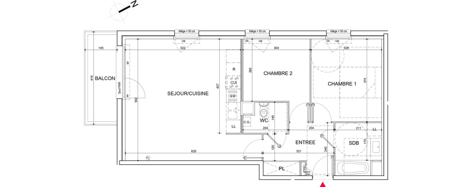 Appartement T3 de 65,50 m2 &agrave; Arras Saint-michel