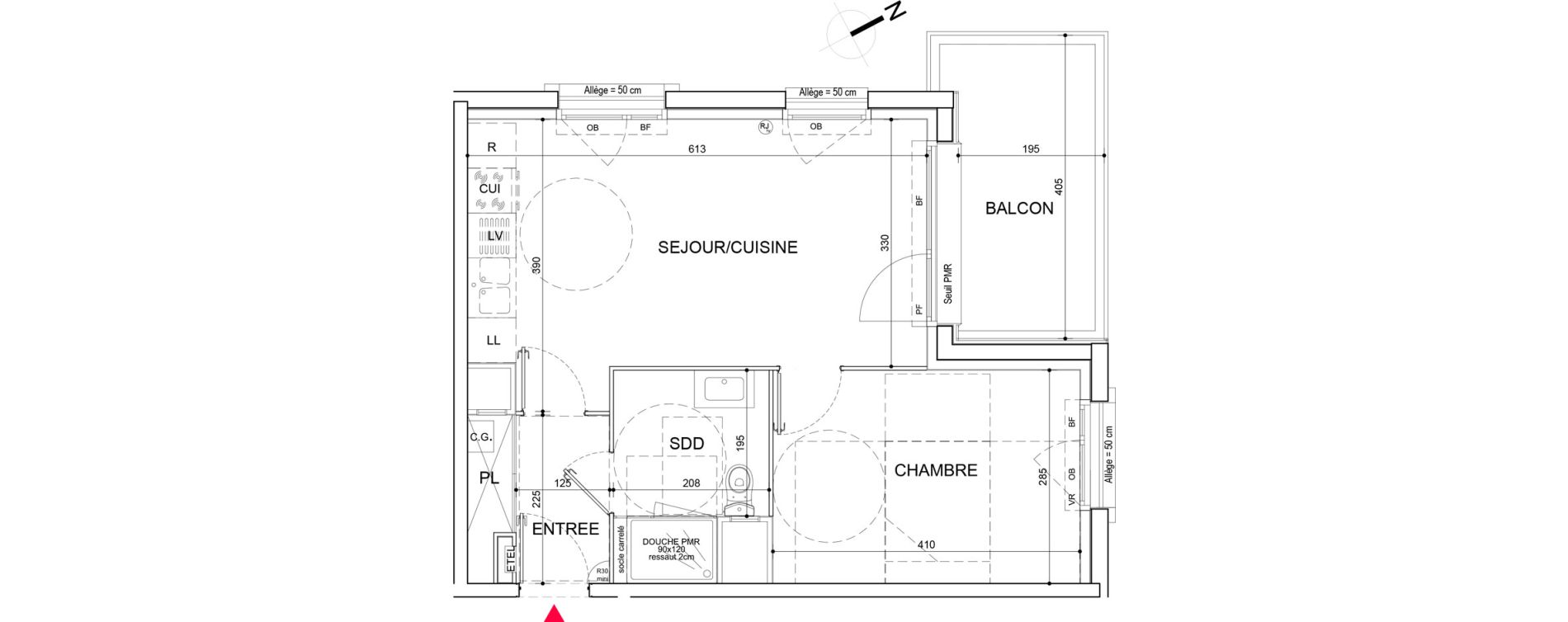 Appartement T2 de 42,05 m2 &agrave; Arras Saint-michel