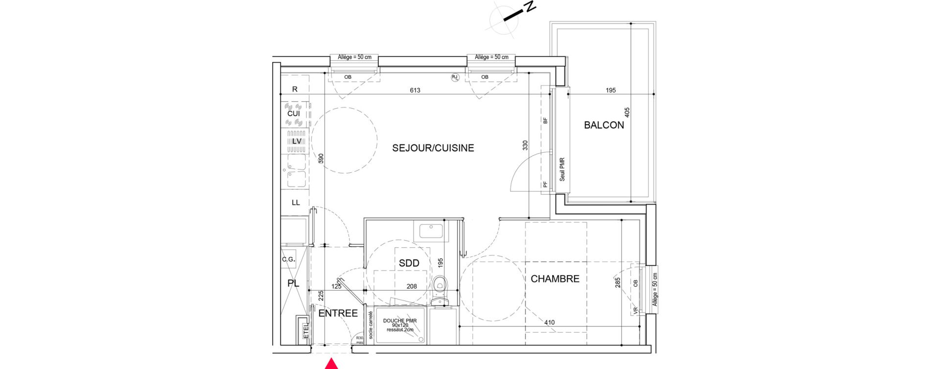 Appartement T2 de 42,05 m2 &agrave; Arras Saint-michel