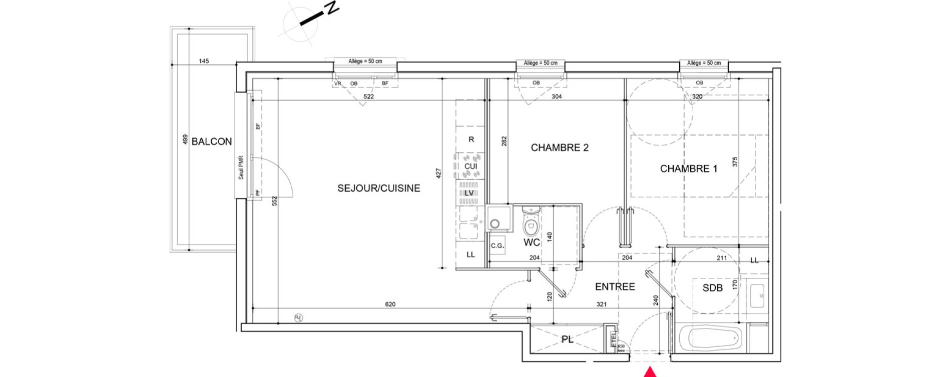 Appartement T3 de 65,50 m2 &agrave; Arras Saint-michel