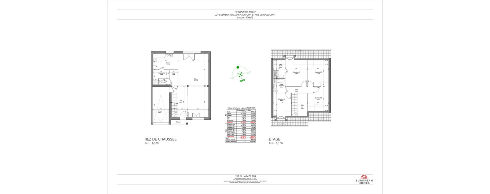 Maison T5 de 116,38 m2 &agrave; Athies Centre