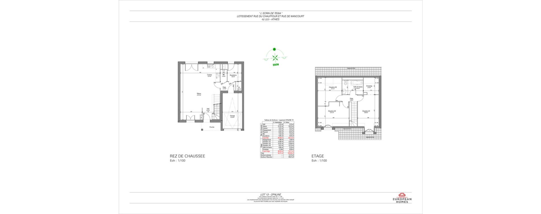 Maison T4 de 93,77 m2 &agrave; Athies Centre