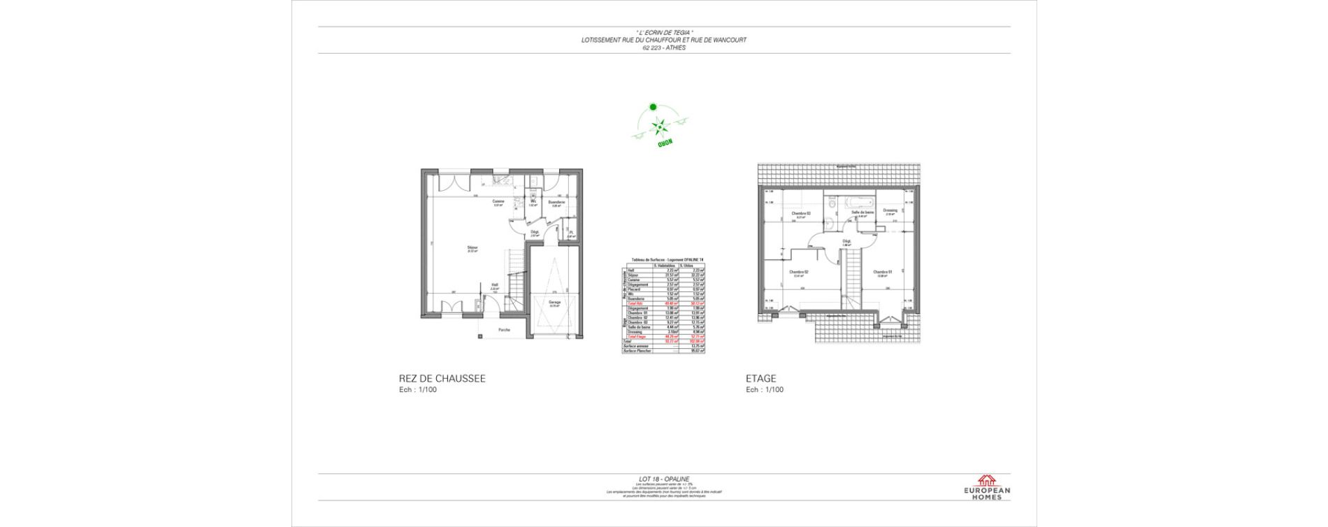 Maison T4 de 93,77 m2 &agrave; Athies Centre