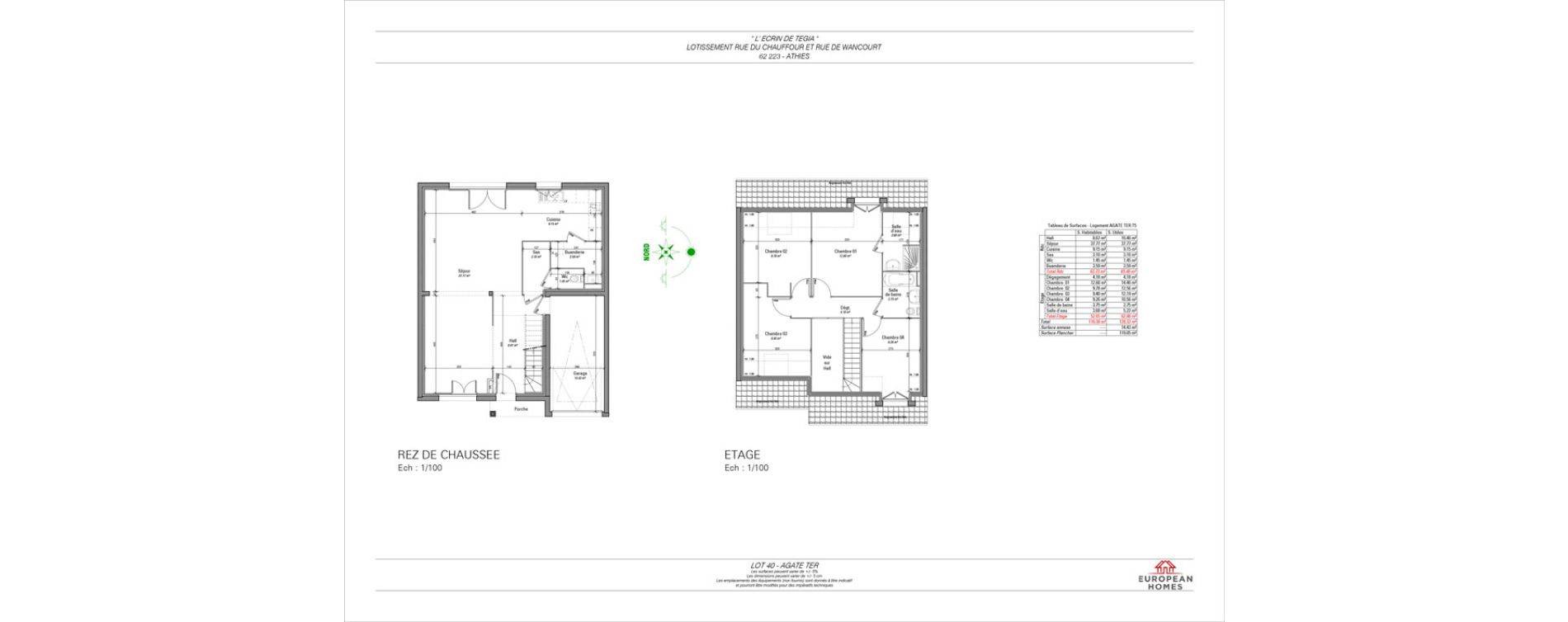 Maison T5 de 116,38 m2 &agrave; Athies Centre