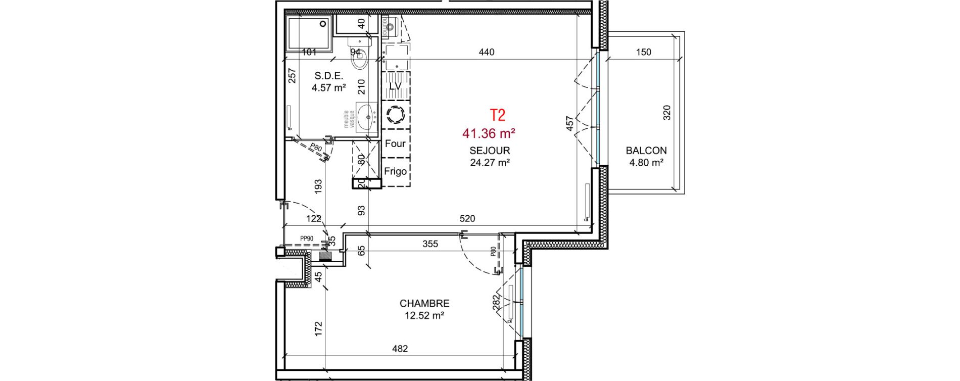 Appartement T2 de 41,36 m2 &agrave; Berck Centre