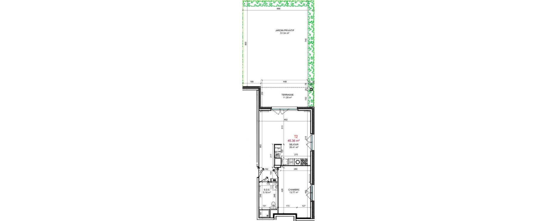 Appartement T2 de 45,36 m2 &agrave; Berck Centre