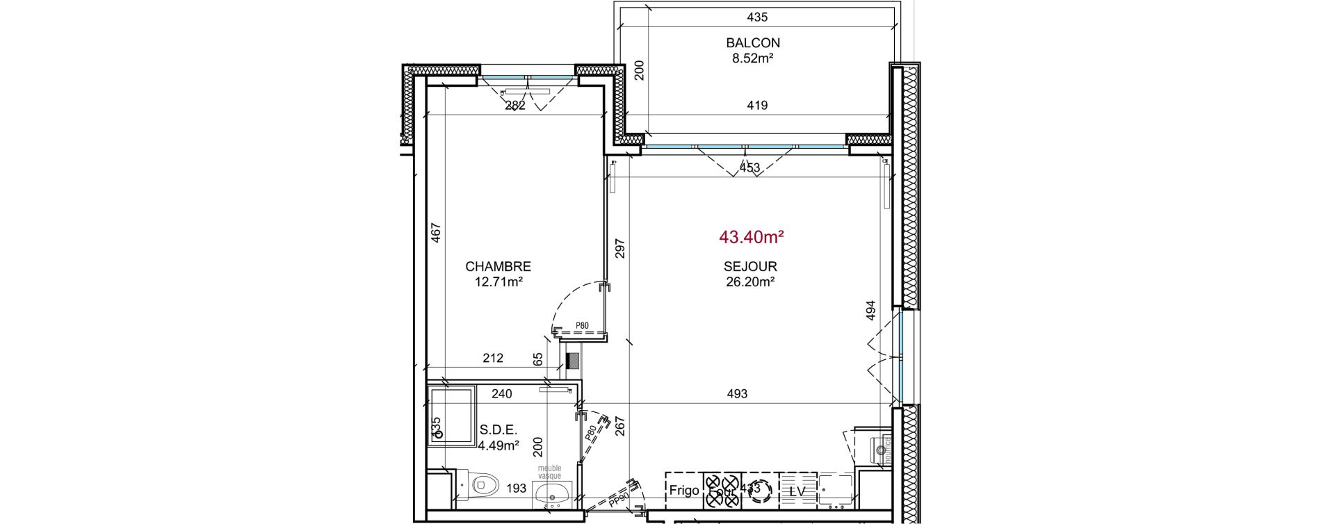 Appartement T2 de 43,40 m2 &agrave; Berck Centre