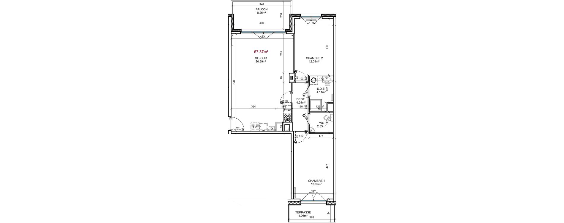 Appartement T3 de 67,37 m2 &agrave; Berck Centre