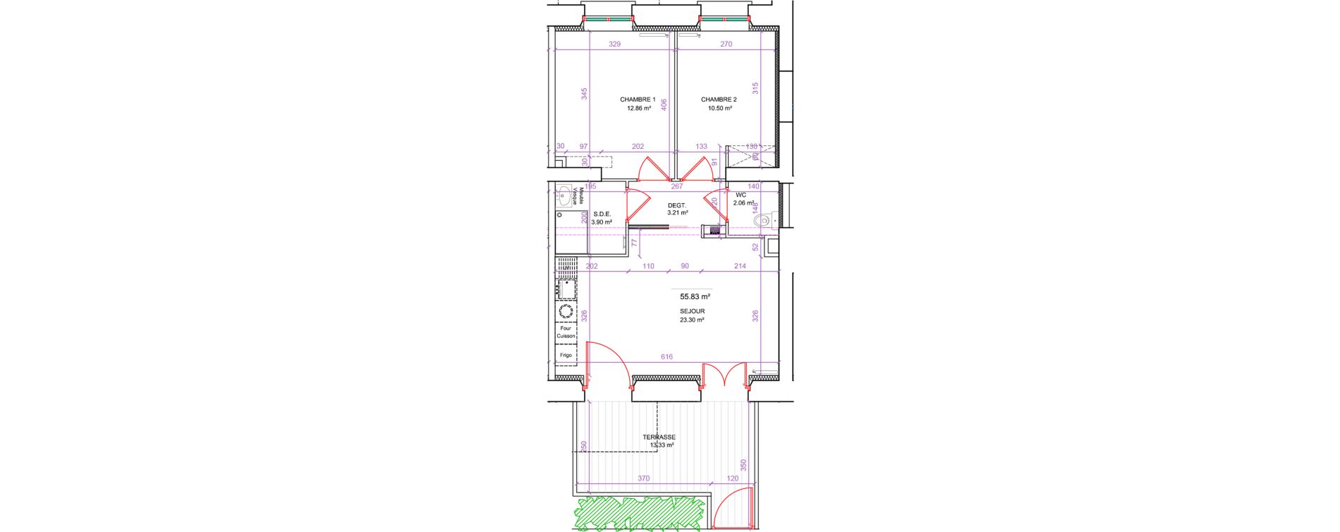 Appartement T3 de 55,83 m2 &agrave; Berck Centre