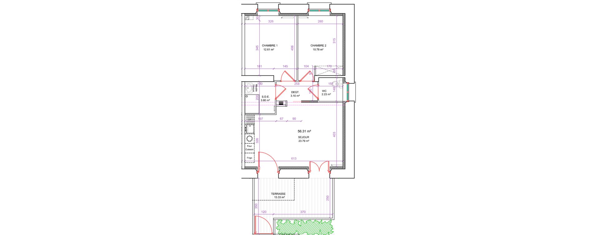 Appartement T3 de 56,31 m2 &agrave; Berck Centre