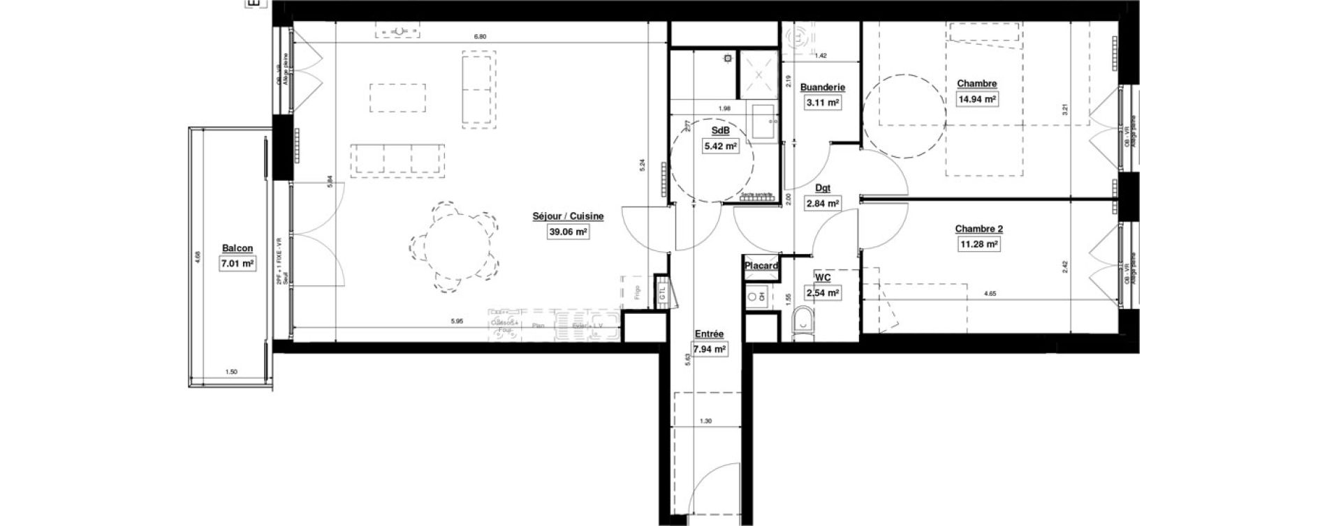 Appartement T3 de 87,40 m2 &agrave; Berck Mairie - la vigogne