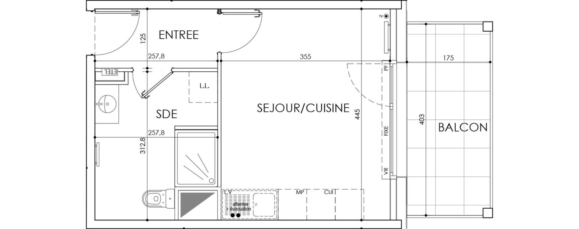 Appartement T1 de 26,05 m2 &agrave; Berck Mairie - la vigogne