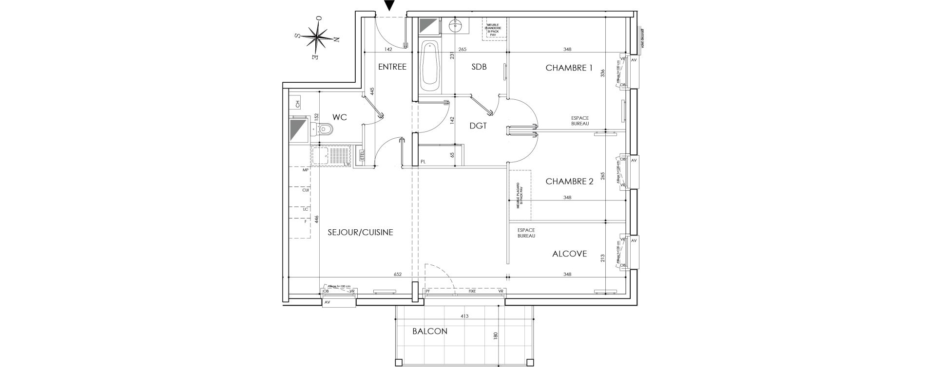 Appartement T3 de 74,30 m2 &agrave; Berck Mairie - la vigogne
