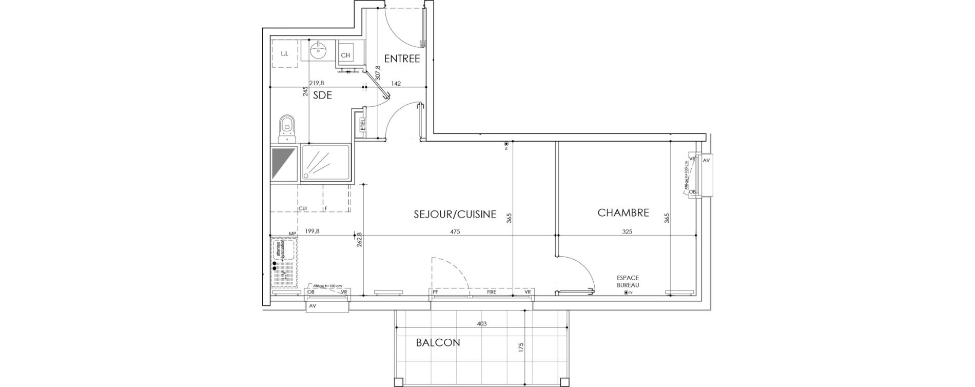 Appartement T2 de 44,60 m2 &agrave; Berck Mairie - la vigogne
