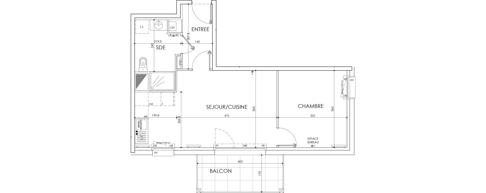 Appartement T2 de 44,60 m2 &agrave; Berck Mairie - la vigogne