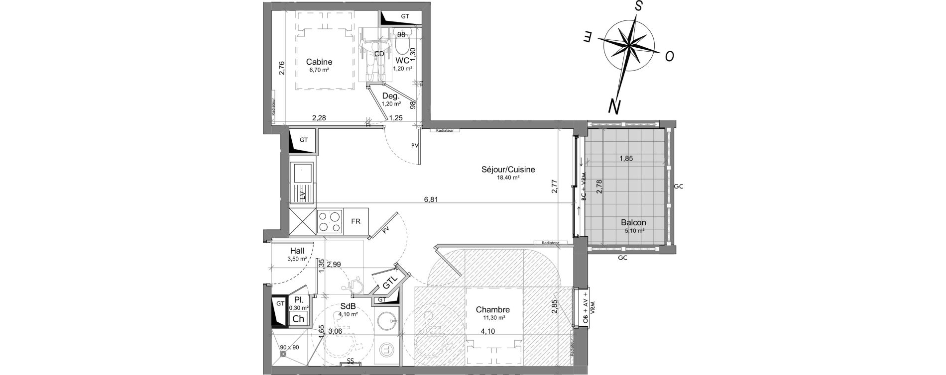 Appartement T2 de 46,70 m2 &agrave; Berck Randon