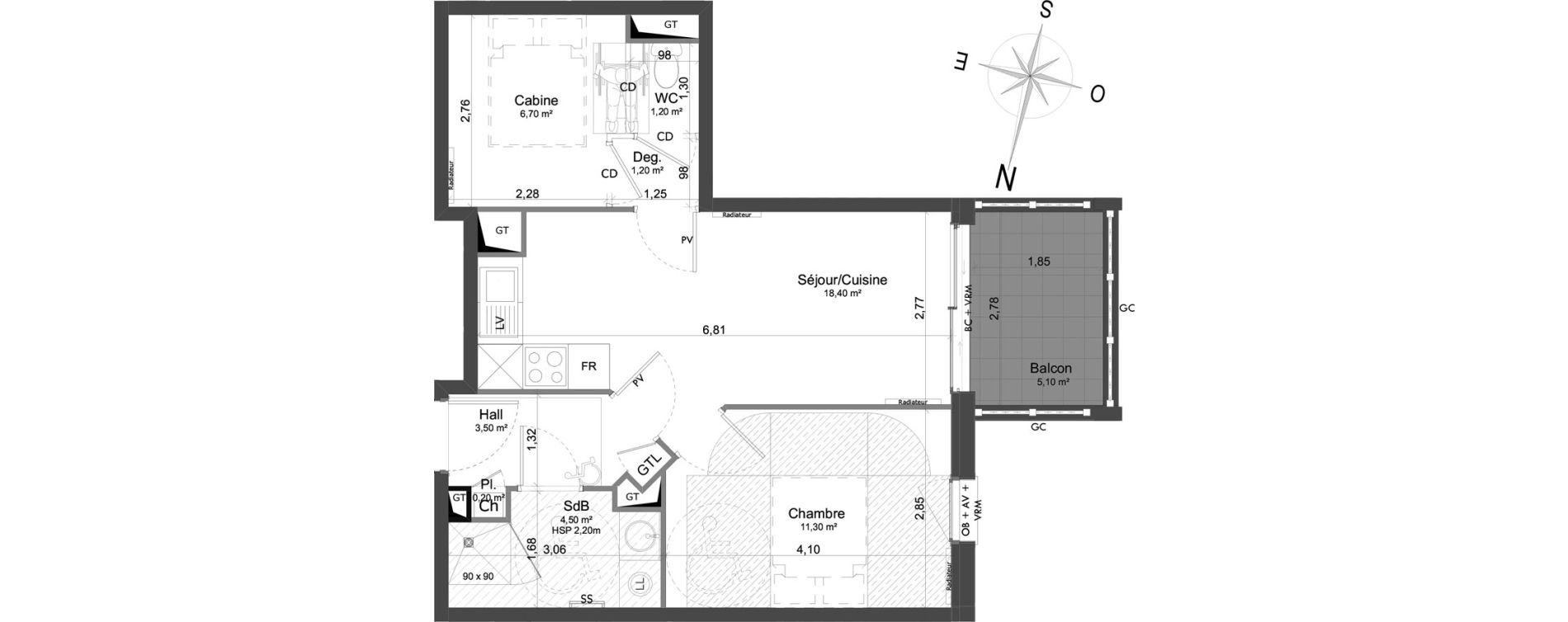 Appartement T2 de 47,00 m2 &agrave; Berck Randon