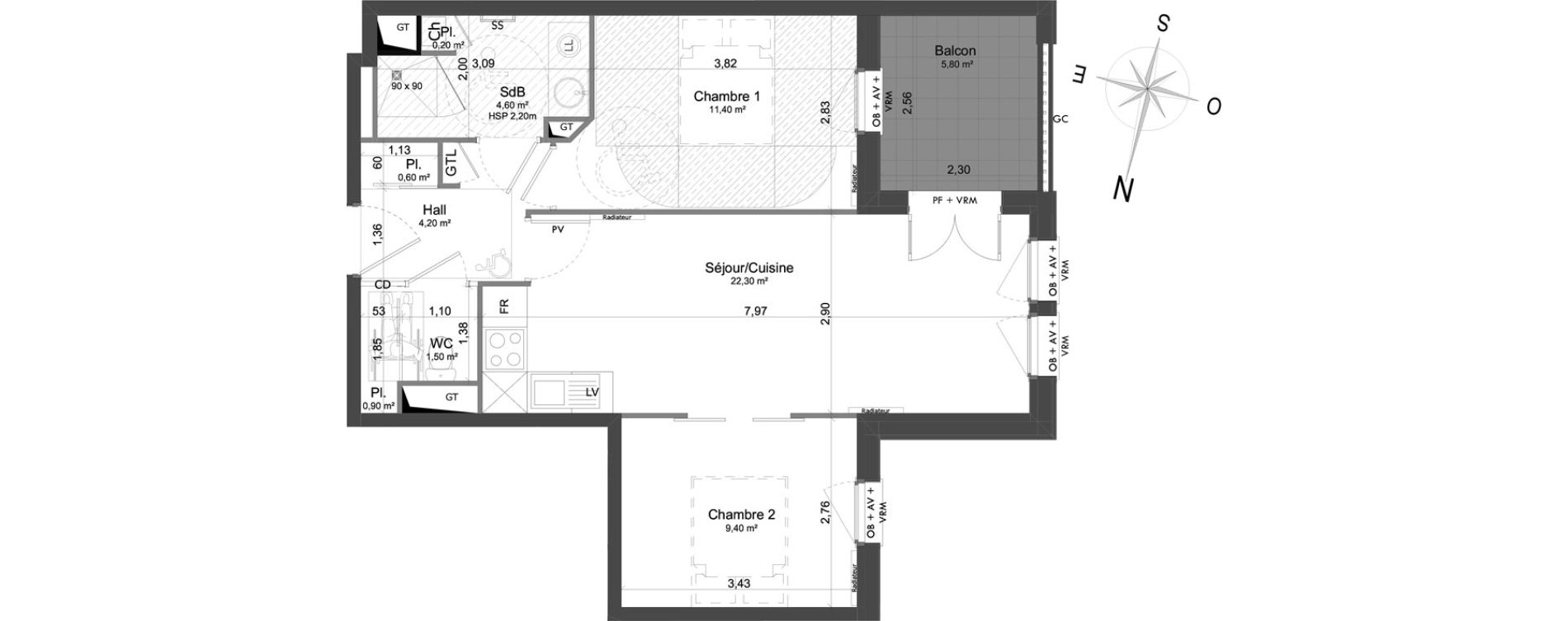 Appartement T3 de 55,10 m2 &agrave; Berck Randon